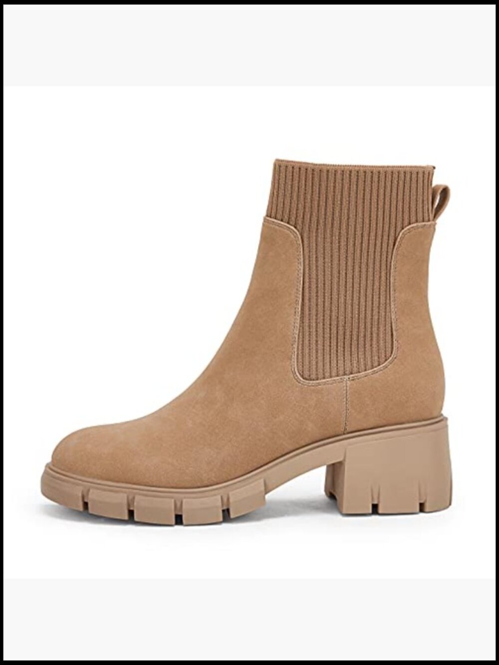 Women's Platform Ankle Boots Chunky Block Heel Chelsea Booties Lug Sole - Picture 4 of 7